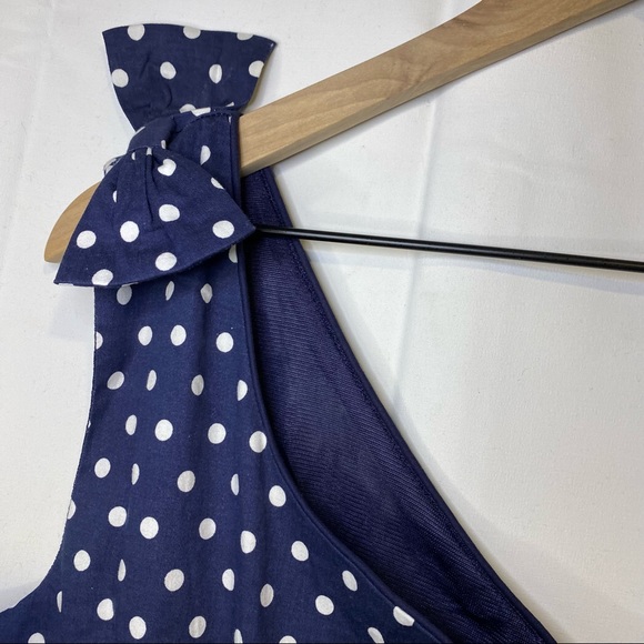 Lindy Bop Navy Polka Dot Mini Dress - Picture 6 of 15
